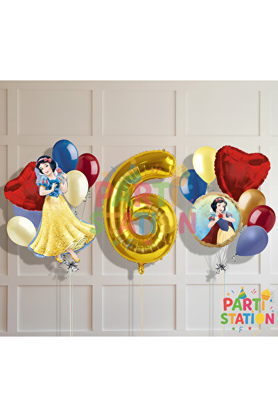 Parti Station Pamuk Prenses Temalı 6 Yaş Doğum Günü Balon Seti
