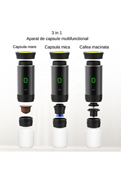 PROUDANKA Aparat cafea portabil, capacitate rezervor apa 60 ml, capacitate cana 120ml, 3 in 1