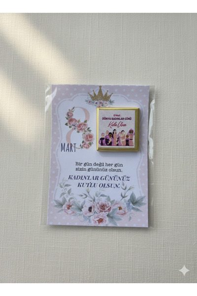 kemborn Kadınlar günü hediyesi,dünya kadınlar günü için çikolata kartlı 15 adet