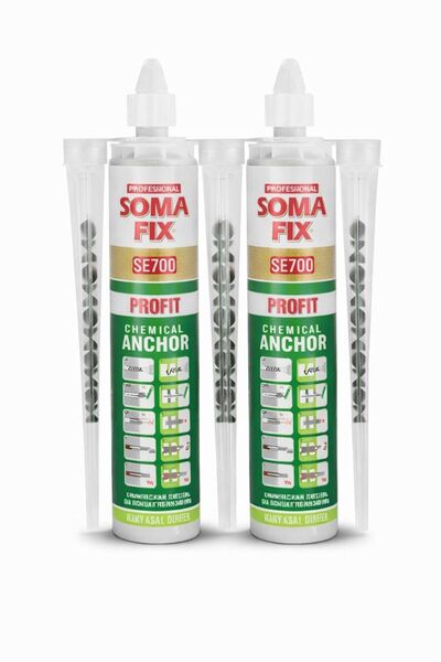 Somafix 2 Adet 300 ml Kimyasal Dübel Epoksi Yapıştırıcısı Silikon Tabancası i...