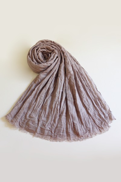 QUM İPEK Vual Kraş Shawl Light Mink