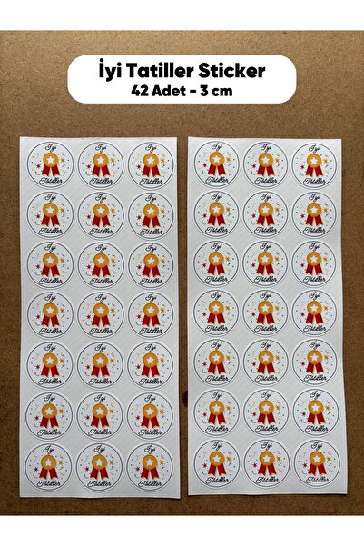 hdsticker İyi Tatiller Sticker 42 Adet 3 Cm Öğretmen Karne Hediyesi Okul Süsl...