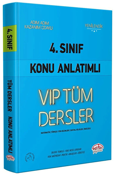 Editör Yayınevi EDİTÖR 4.Sınıf Vip Tüm Dersler Konu Anlatımlı Mavi Kitap - 20...