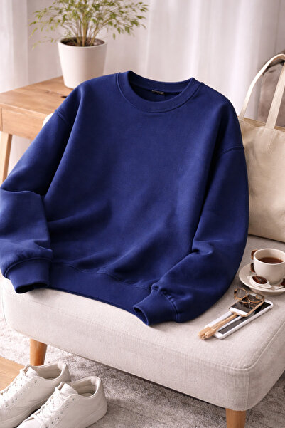 Kids Baskısız Şık Kışlık Sweatshirt