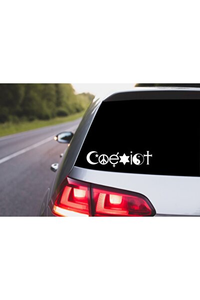 Generic (Unbranded) COEXIST White PVC Car Sticker 30x7.5 cm