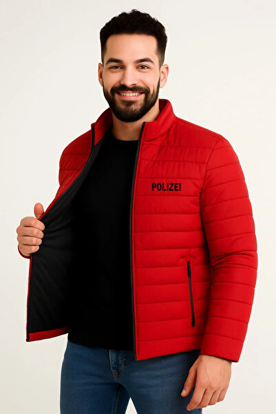 LUMİART Men's Micro Water Repellent Quilted B Printed Lined Zippered Bomber J...