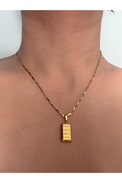 beus Külçe Altın Çelik Kolye