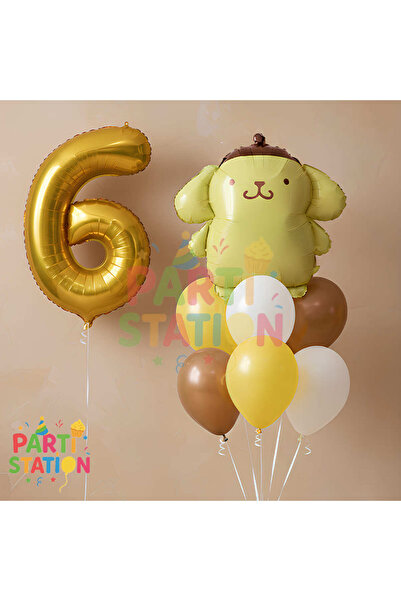 Parti Station مجموعة بالونات حفلة عيد الميلاد بعمر 6 سنوات من كورومي بومبومورين