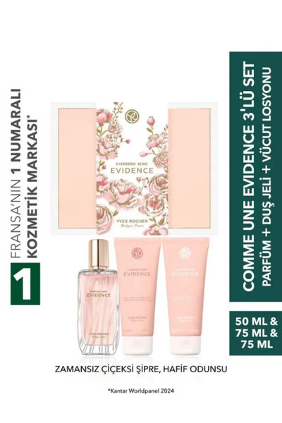Yves Rocher Çiçeksi Bal Notalı Kadın Parfüm Seti EDP 50 ml + Duş Jeli 75 ml +...