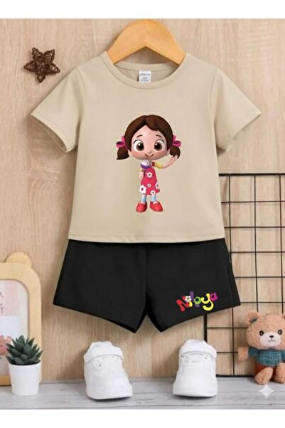 Nice Clothes Children's Tracksuit Set Hooded Unisex Ni̇loya Microphone Print