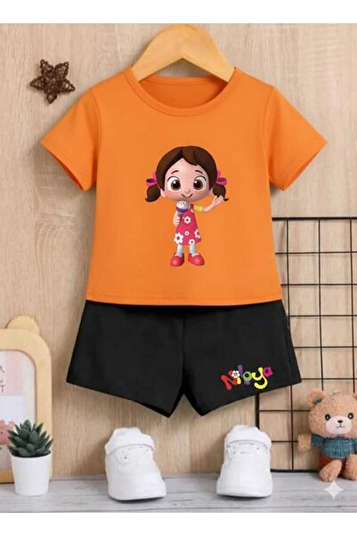 Nice Clothes Children's Tracksuit Set Hooded Unisex Ni̇loya Microphone Print