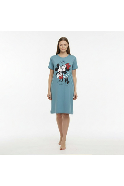 levanapajamas Levana Cartoon Night Shirt - Calm Blue (Mickey & Minnie)