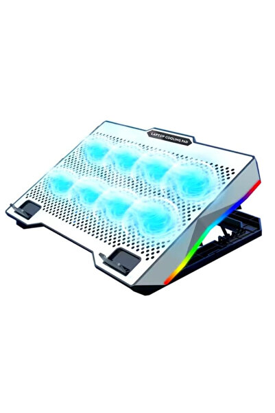 ForWhat Büro Ev Ofis Bilgisayarı için 8FAN Rgb Işıklı Metalik Notebook Suğutucu
