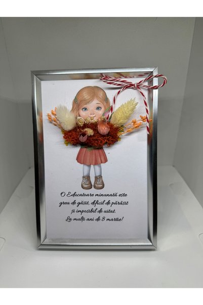 OEM Tablou cu mesaj pentru Educatoare - fetita, 10x15cm