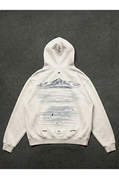 Touz Moda Meant for Greater Penguin Detail Oversized Unisex Sweatshirt