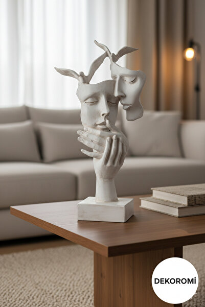 Dekoromi Dekoratif Kadın ve Erkek Çift Heykel Obje ve Biblo Hediyelik ve Deko...