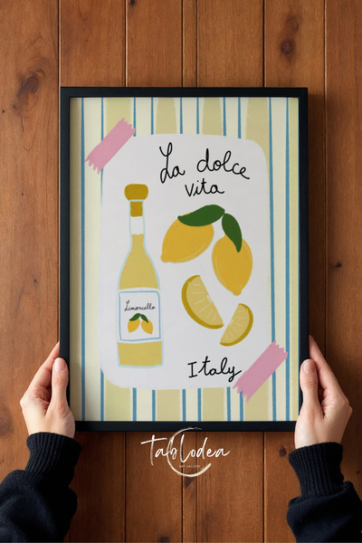 tablodea La Dolce Vita Tablou de bucătărie TD Lemon, cu tematică italiană, Pi...