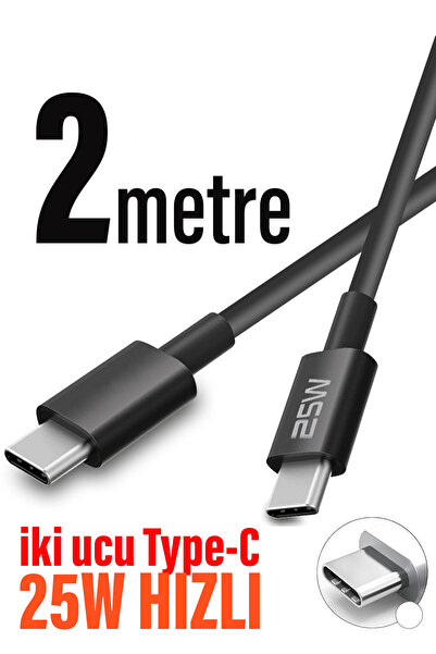 EXENAR 2 Metre Type C Kablo Type-C den Type-C ye 2 metre Uzun Şarj Kablosu 25...