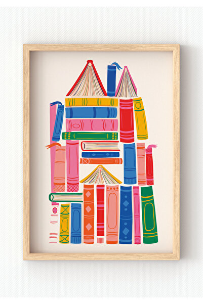 MIOVI WORKS Colorful House | Çerçeveli Modern Minimal Çocuk Odası Salon Duvar...