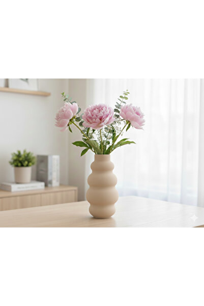 E&TDESING PLASTİK DEKORATİF ÇİÇEK VAZOSU 18CM YÜKSEKLİKTE