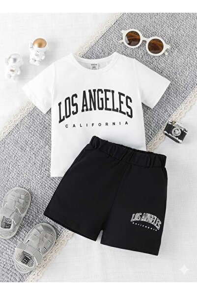 Nice Clothes Children's Tracksuit Set Hooded Unisex Losangelis California Print