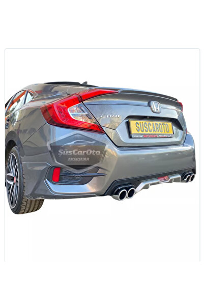 TRM Honda Civic FC5 2016-2021 Araca Özel Siyah Gri Difüzör Tırnaklı Yuvarlak ...