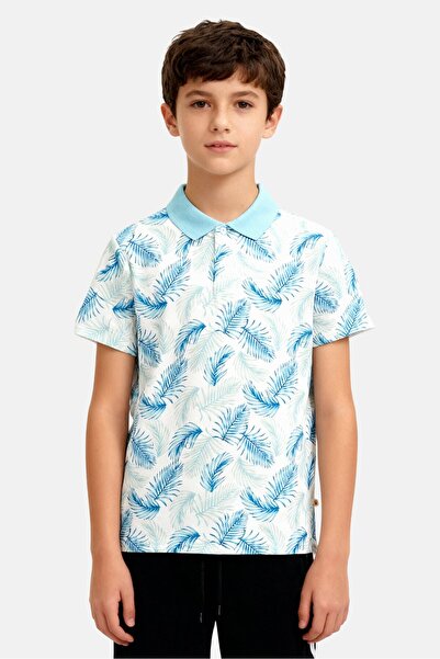 Bearpaw Kids Boy Regular Fit Allover Print Short Sleeve Polo Shirt, Multicolor