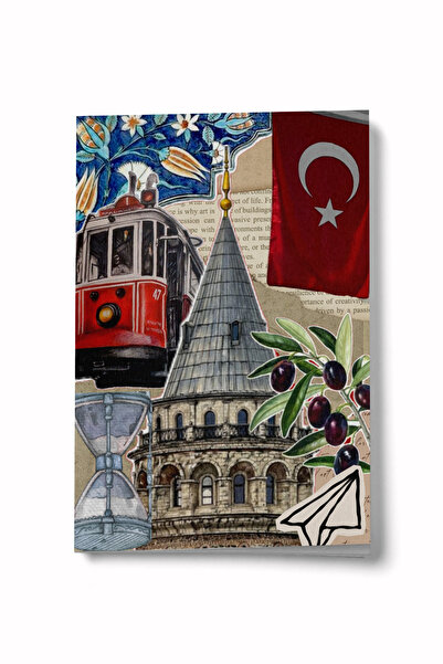 Bi Dünya Haber سلسلة كولاج 43 دفتر ملاحظات صغير مسطر بحجم A6 من سلسلة جالاتا