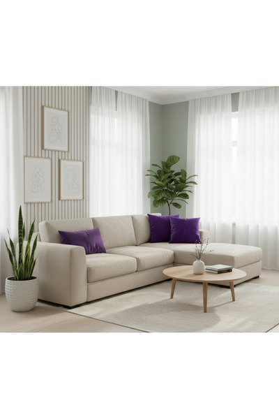 Sister Home Design Kadifemsi Dokulu, Fermuarlı Kırlent ( Yastık )Kılıfı