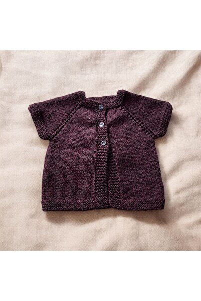 The Cloudish Shop Baby Hand Knitted Vest Cream-Burgundy Black 0-1 Year Old