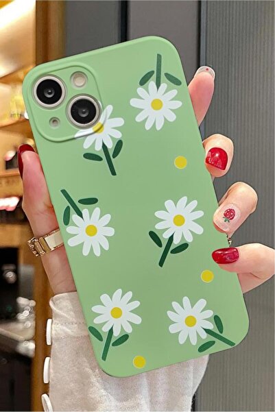 3GEN CASE حافظة مخملية متوافقة مع آيفون 13 بنمط زهرة الأقحوان