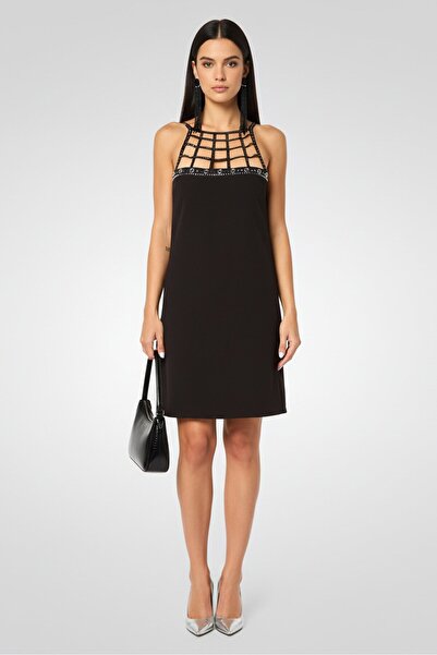 PİNKO Women Embellished Mini Dress, Black