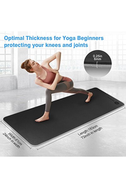 Generics Yoga Mat Anti-Slip Exercise Mat with Carrying Bag Fitness Mat for Pi...