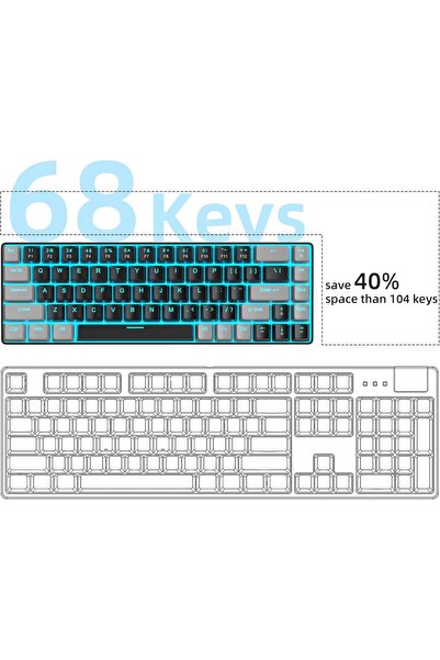 MageGee Portable 60% Mechanical Gaming Keyboard (Black/Red Switch)