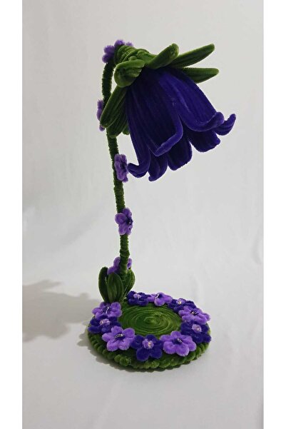 Badem Hediyecilik El Yapımı Şönil Çiçek Şeklinde Ayaklı Gece Lambası