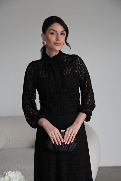 Julidress Black Halter Neck Blouse and Maxi Long Skirt Bottom Top Premium Lac...