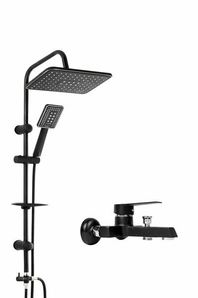 RocciArmatur Krom robot krom kare set lavabo-evye-banyo bataryası 2' Lİ LÜKS SET