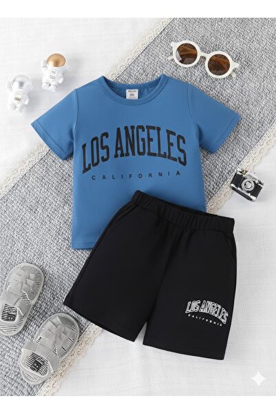 Nice Clothes Children's Tracksuit Set Hooded Unisex Losangelis California Print