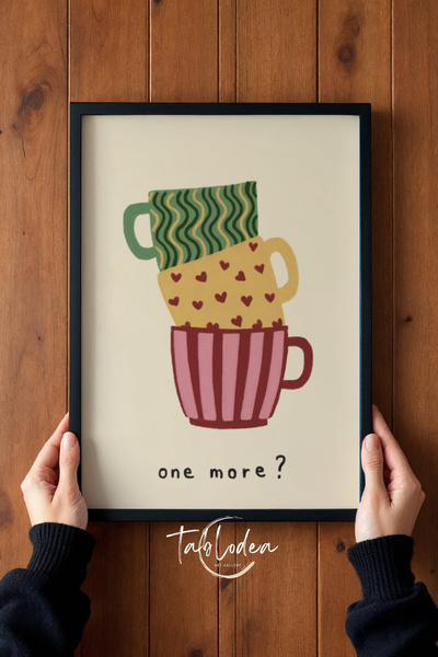 tablodea O altă cană colorată cu litere, decor pentru colțul de cafea, poster...