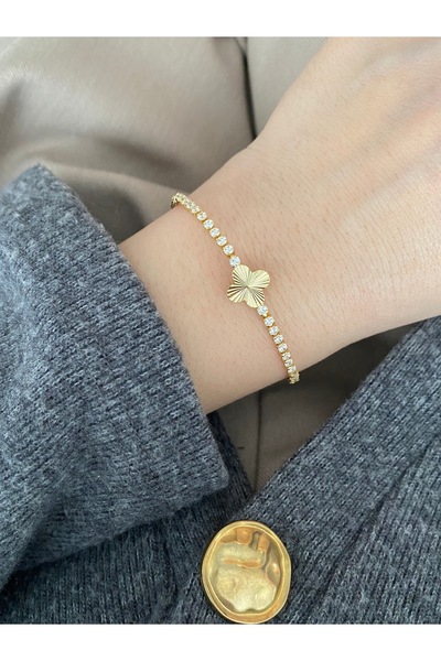 Pinery Jewels Yonca Sıralı Zirkon Taşlı Kadın Bileklik