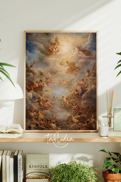 tablodea Klasik Barok Tarzı Sanatsal Tablo TD Şık Vintage Ev Dekoru Çerçeveli...