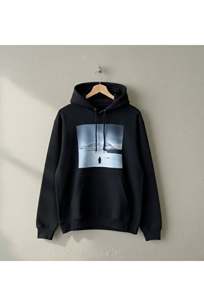 CAST COLLECTİON Pinguin nihilist negru unisex cu imprimeu tricou