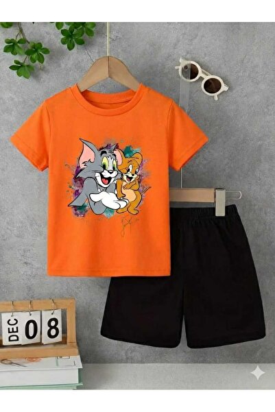 Nice Clothes Children's Tracksuit Set Hooded Unisex Tom and Jery Side by Side...