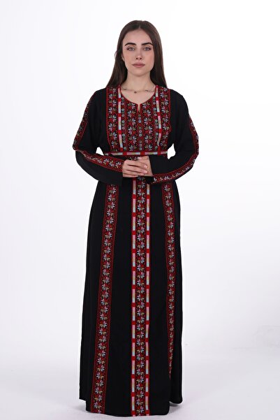 al bent al sharqieh Ladies Printed Jalabiya - Full-Sleeve crepe Dress with be...