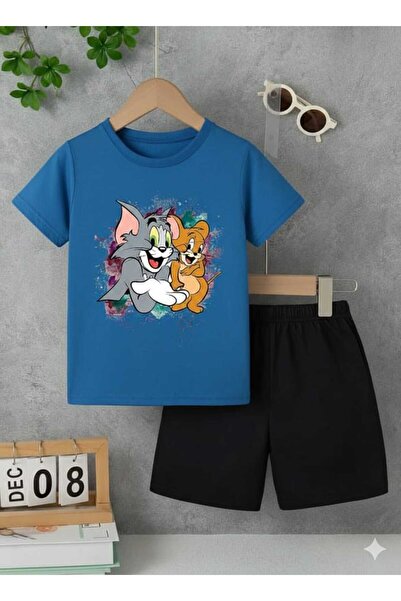 Nice Clothes Children's Tracksuit Set Hooded Unisex Tom and Jery Side by Side...