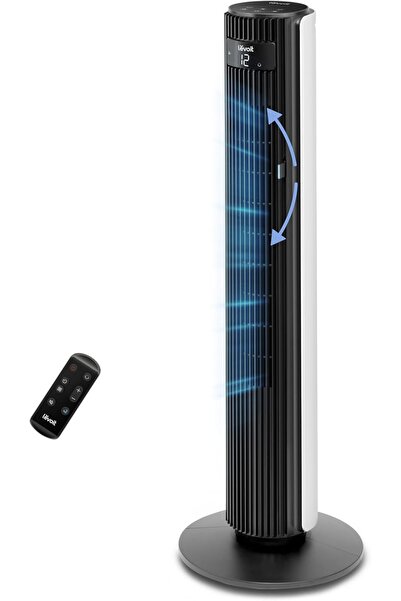 Levoit Kule Vantilatör İçin Yatak Odası, 7,5 m/s, 23 W, 25 dB Sessiz Sütun, U...