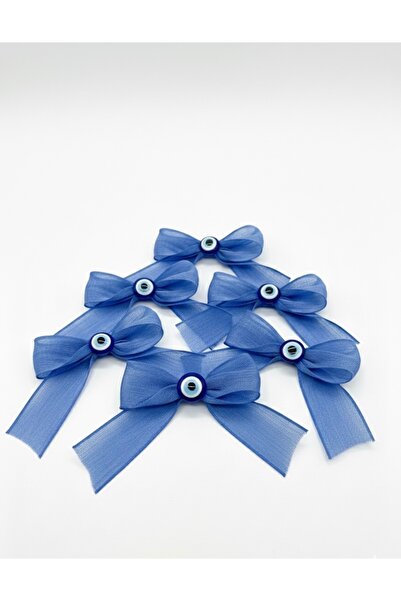 Bellezza Concept فيونكة زرقاء مزينة بخرز العين الشريرة - زينة وإكسسوارات مصنو...