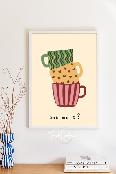 tablodea O altă cană colorată cu litere, decor pentru colțul de cafea, poster...