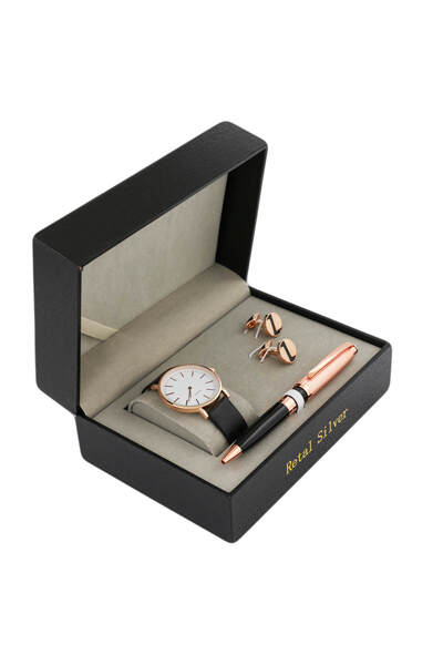 Corato Rital Silver Men's Set, Black and Copper