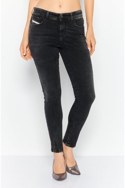Diesel Women 2017 Slandy Super Skinny Fit Dark Wash Stretchable Jeans, Black